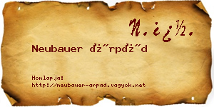 Neubauer Árpád névjegykártya